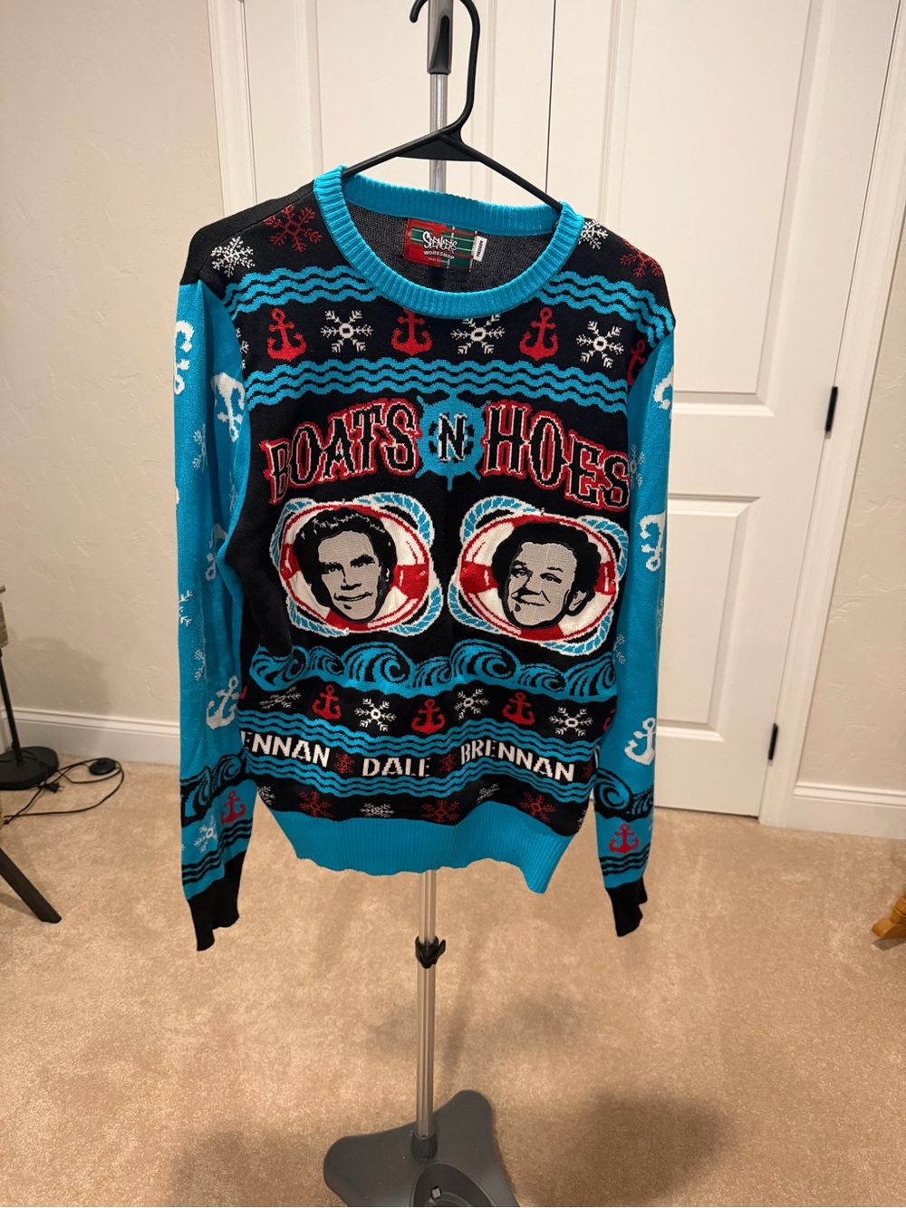 Spencer’s Men’s Blue & Black ‘Boats N’ Hoes’ Graphic Sweater